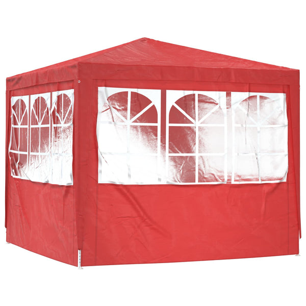 vidaXL Tonnelle de réception Rouge 250 x 250 x 240 cm PE et acier