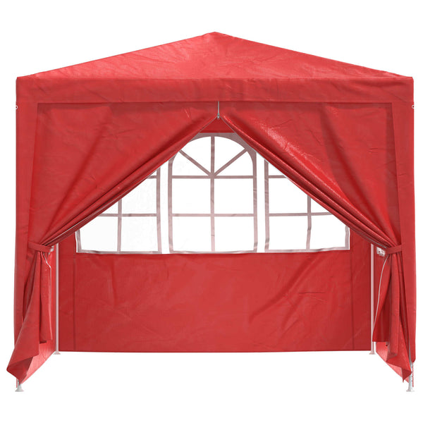 vidaXL Tonnelle de réception Rouge 250 x 250 x 240 cm PE et acier