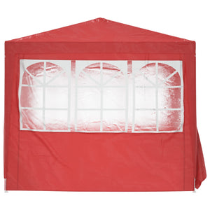 vidaXL Tonnelle de réception Rouge 250 x 250 x 240 cm PE et acier