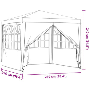vidaXL Tonnelle de réception Rouge 250 x 250 x 240 cm PE et acier