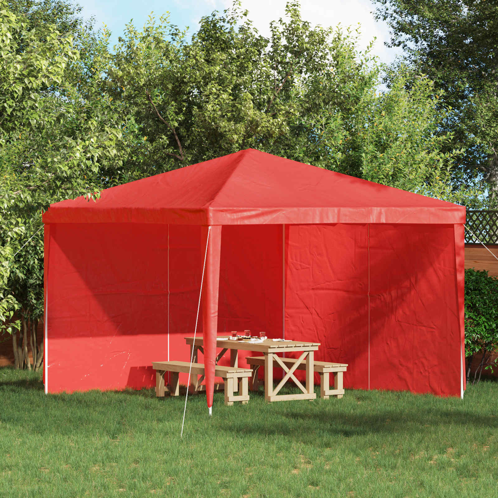 Party Zelt Seitenteil Rot 300x195cm 2er Set