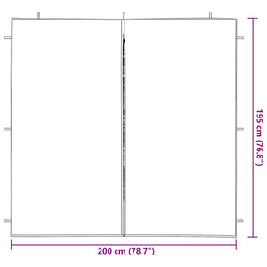 Party Zelt Seitenteile Anthrazit 200x195cm, 2er Set