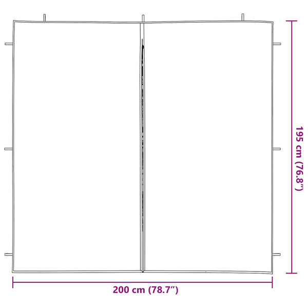 Party Zelt Seitenteile Anthrazit 200x195cm, 2er Set