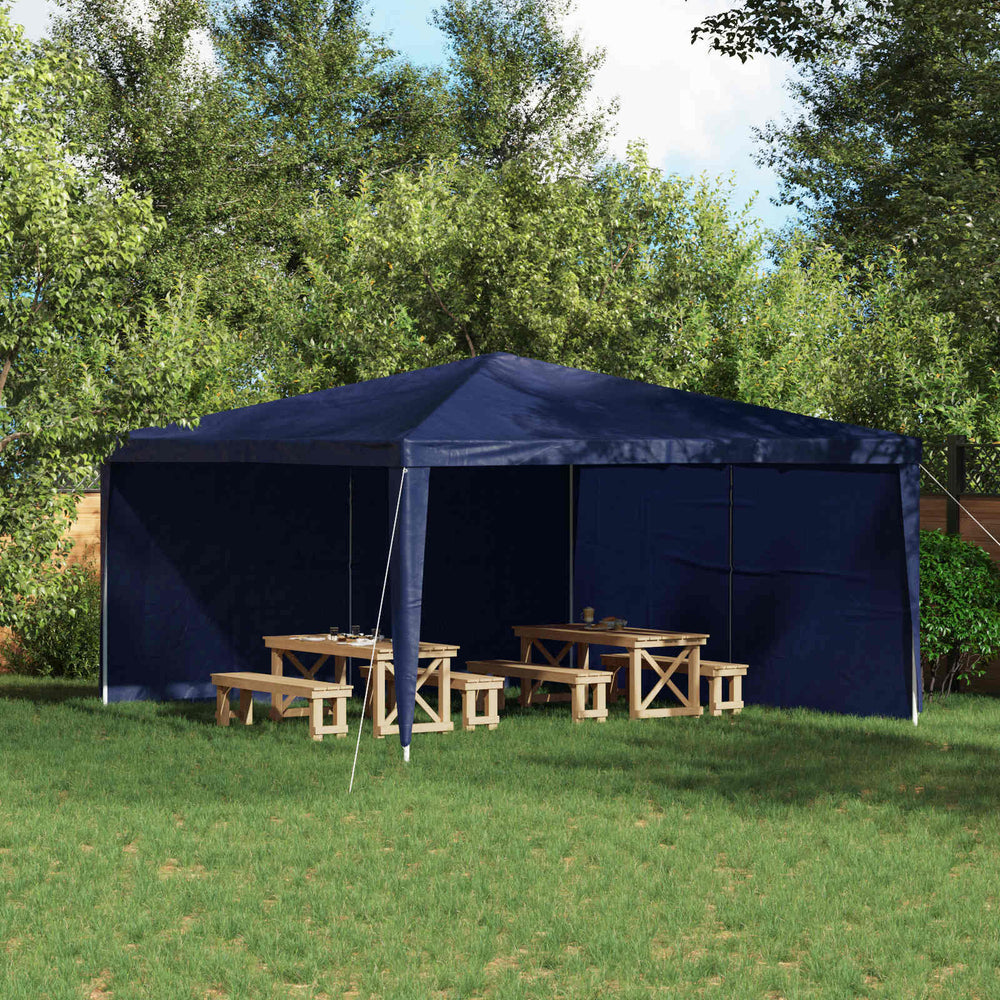 Party Zelt Seitenteile Blau 400x195cm, 2er Set