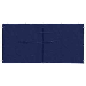 Party Zelt Seitenteile Blau 400x195cm, 2er Set