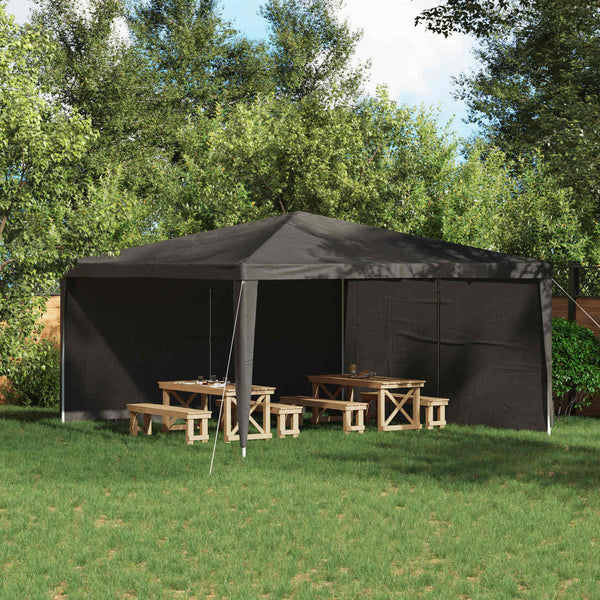 Party Zelt Seitenteil Anthrazit 400x195cm, 2er Set