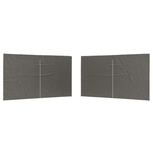 Party Zelt Seitenteil Anthrazit 400x195cm, 2er Set