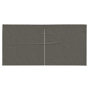 Party Zelt Seitenteil Anthrazit 400x195cm, 2er Set