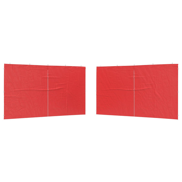 Party Zelt Seitenteil Rot 400x195cm, 2er Set