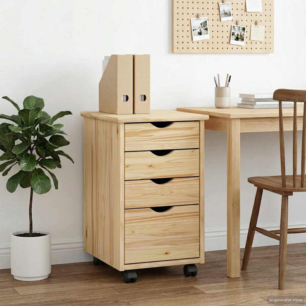 Rollschrank Kiefer Braun 34x39x56cm