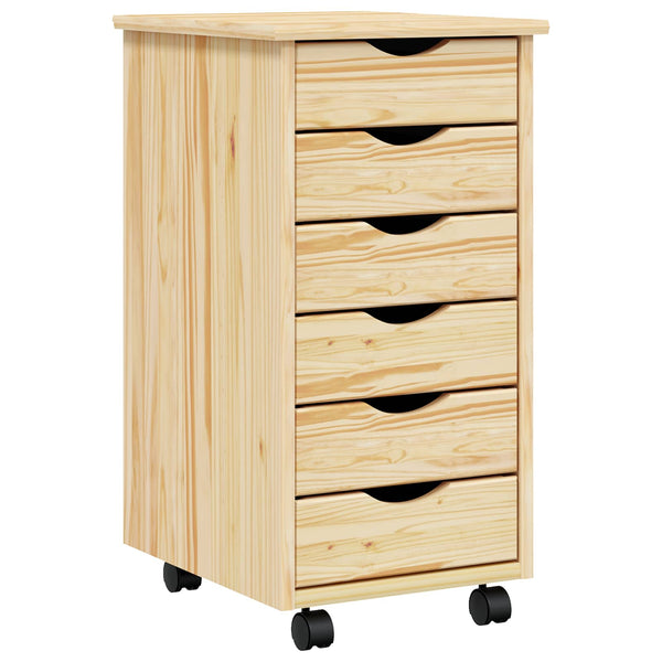 Rollcontainer MOSS mit Schubladen, Klarlack