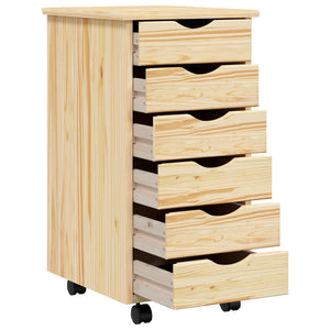 Rollcontainer MOSS mit Schubladen, Klarlack
