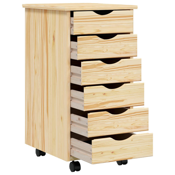 Rollcontainer MOSS mit Schubladen, Klarlack