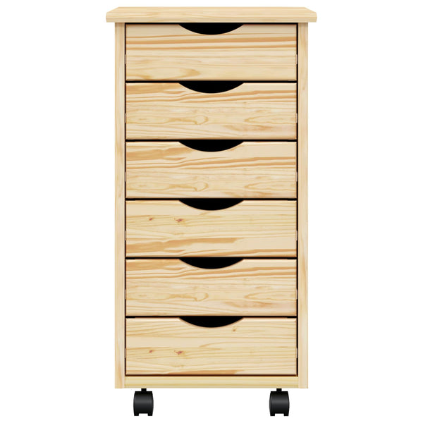 Rollcontainer MOSS mit Schubladen, Klarlack
