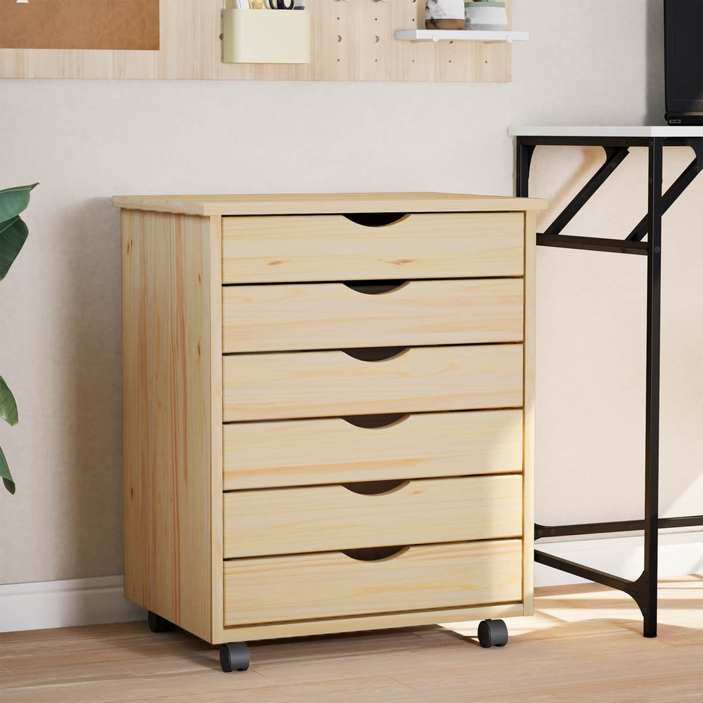 Rollcontainer MOSS mit Schubladen, Klarlack