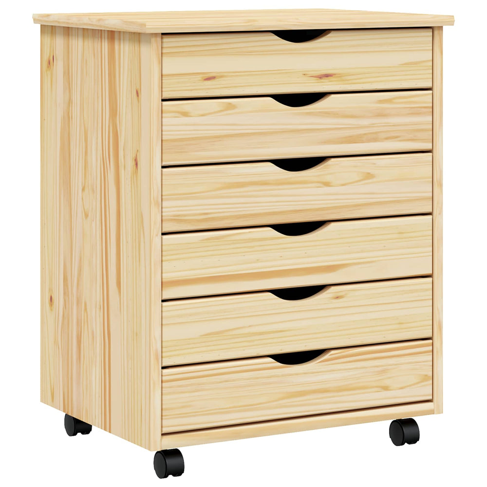 Rollcontainer MOSS mit Schubladen, Klarlack