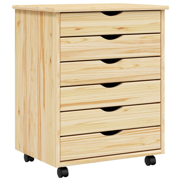 Rollcontainer MOSS mit Schubladen, Klarlack