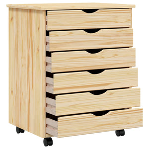 Rollcontainer MOSS mit Schubladen, Klarlack