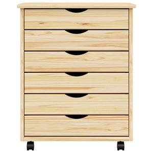Rollcontainer MOSS mit Schubladen, Klarlack