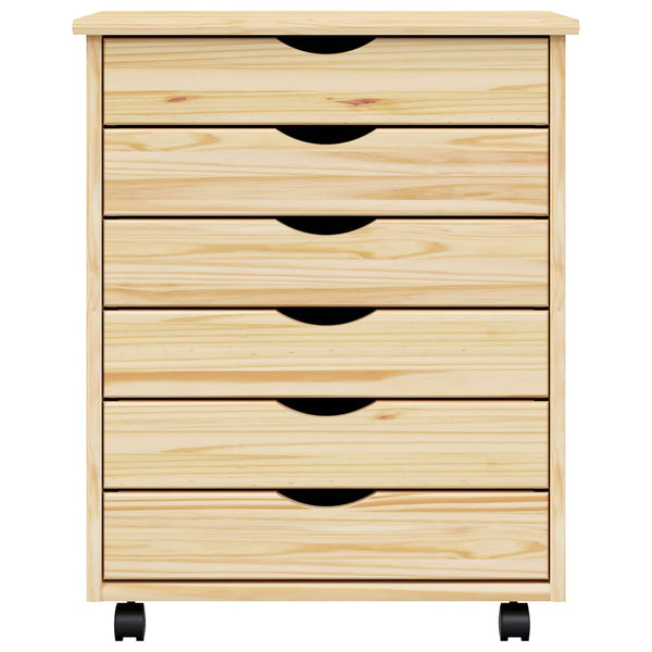 Rollcontainer MOSS mit Schubladen, Klarlack
