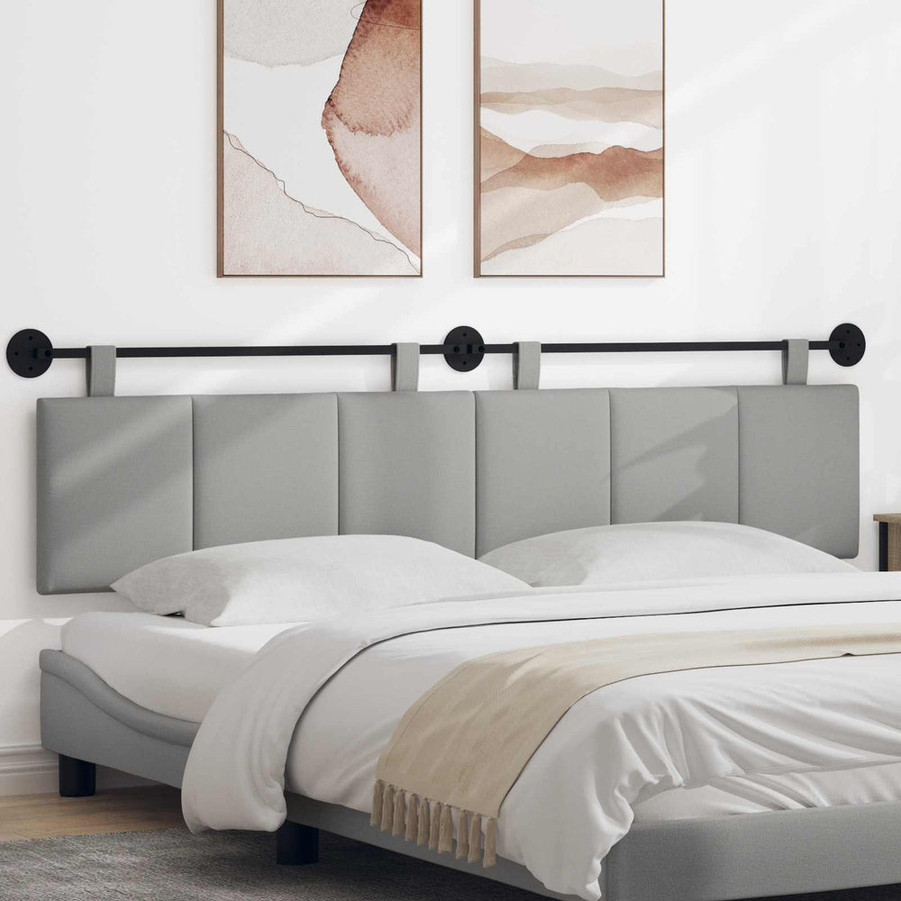 vidaXL Wall-Mounted Headboard Cloud Grey Fabric