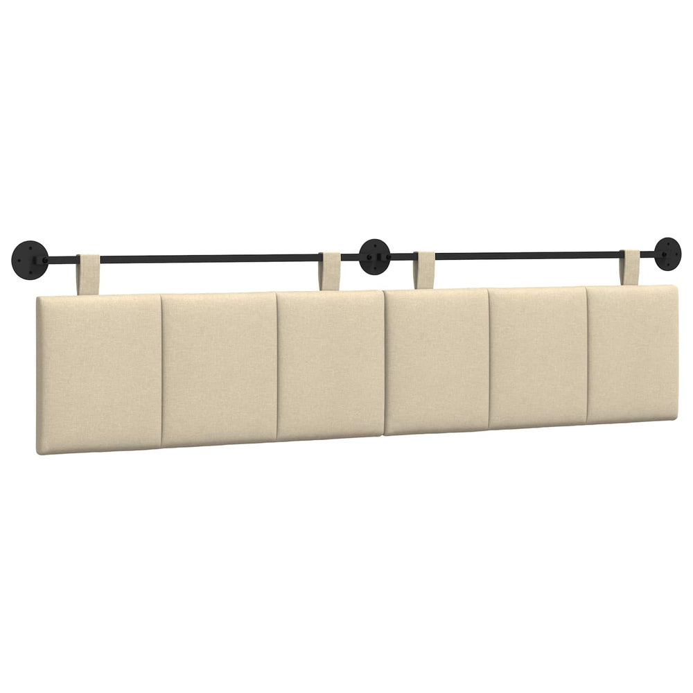 vidaXL Wall-Mounted Headboard Cream Fabric