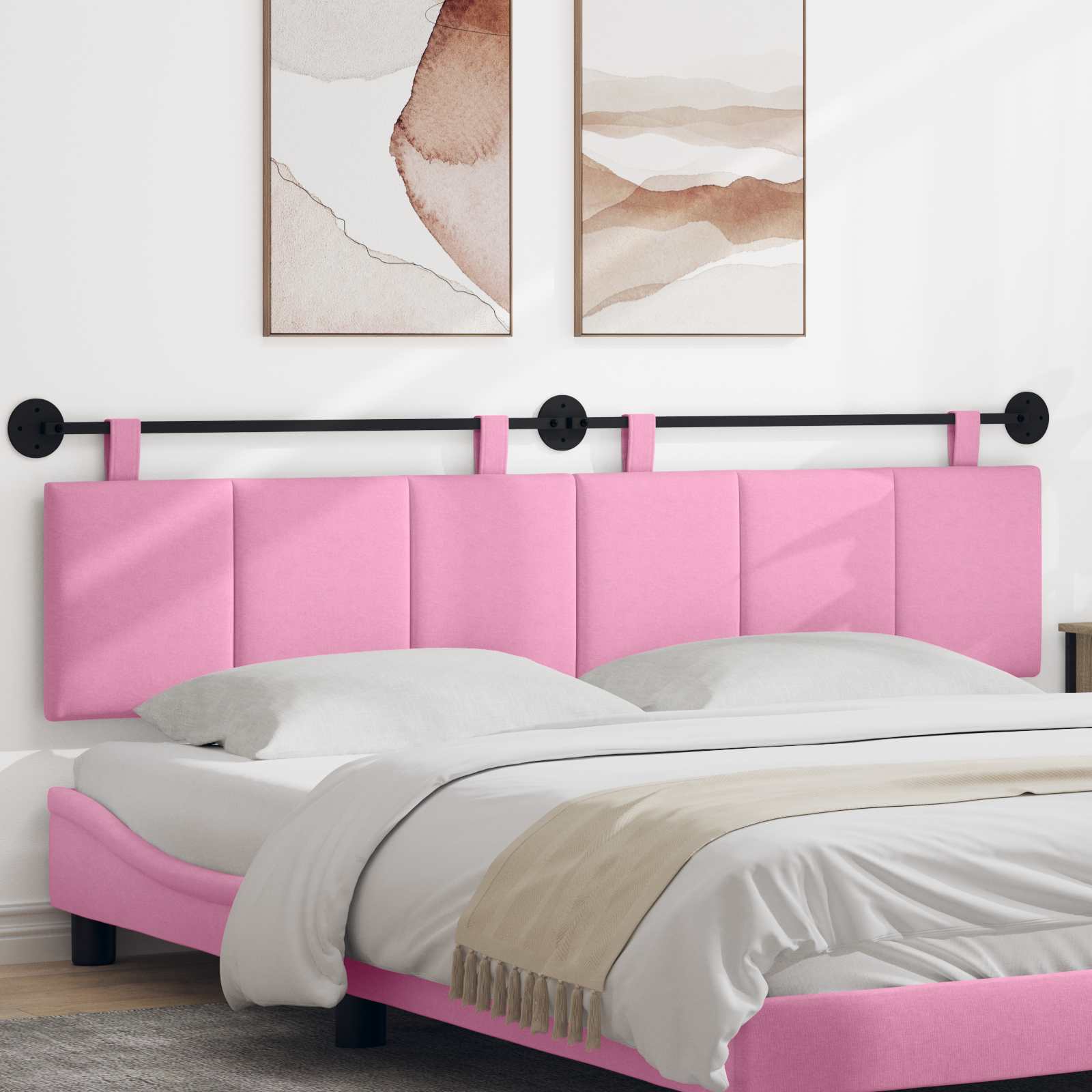 Hängendes Kopfteil Rosa Stoff