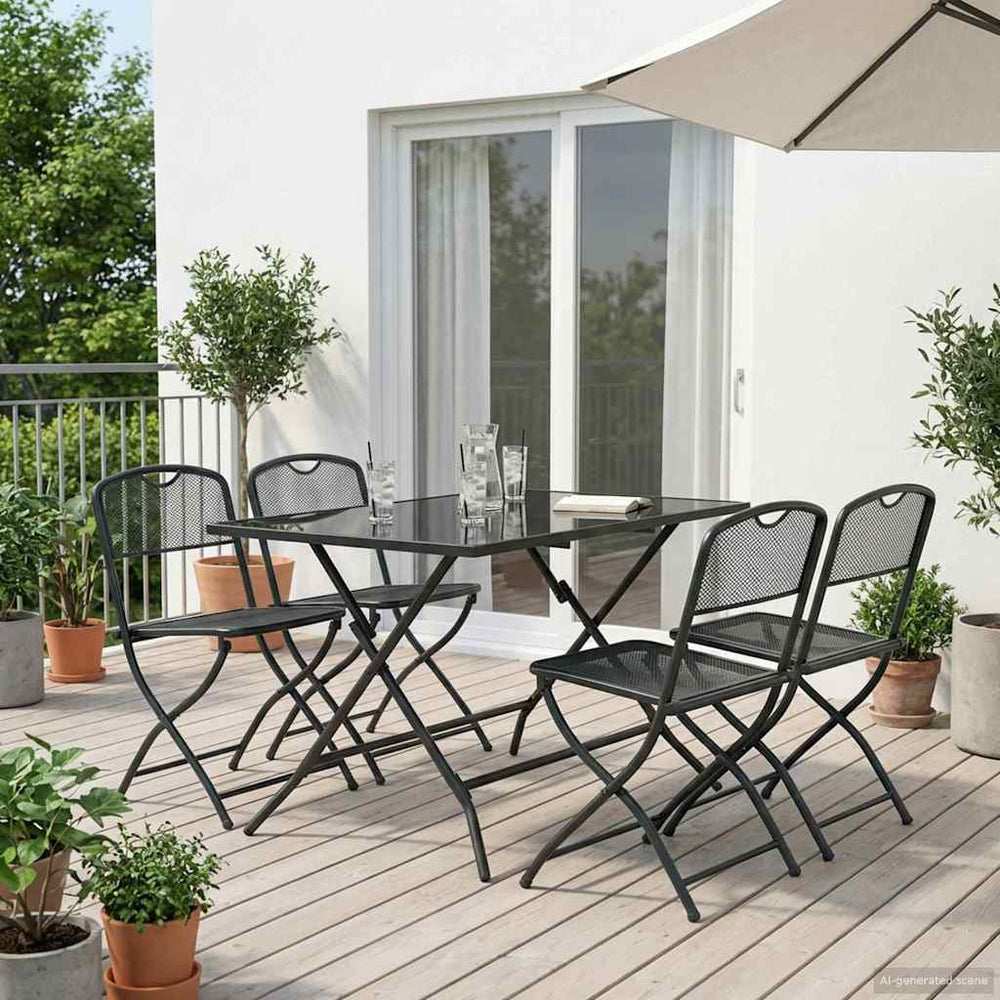 Gartenmöbel Set 5-teilig Anthrazit
