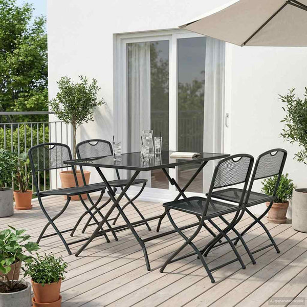 Gartenmöbel Set 5-teilig Anthrazit