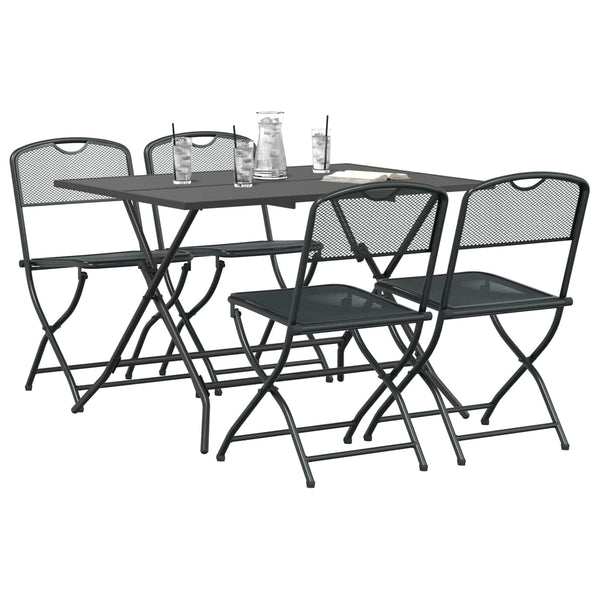 Gartenmöbel Set 5-teilig Anthrazit