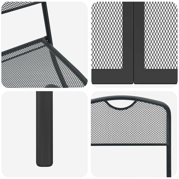 3-teiliges Gartenmöbel-Set Anthrazit