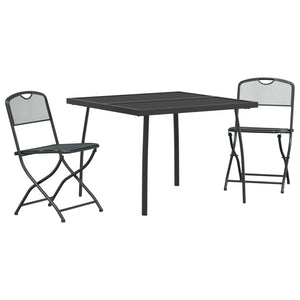 3-teiliges Gartenmöbel-Set Anthrazit
