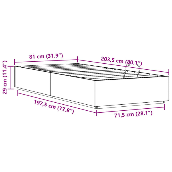 Ottoman Bettgestell Kiefer 80x200 cm