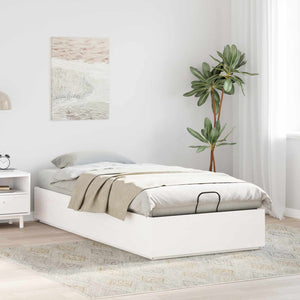 Ottoman Bettgestell Weiß 80x200 cm Kiefer Massivholz
