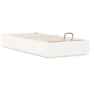 Ottoman Bettgestell Weiß 80x200 cm Kiefer Massivholz