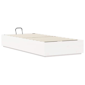 Ottoman Bettgestell Weiß 80x200 cm Kiefer Massivholz