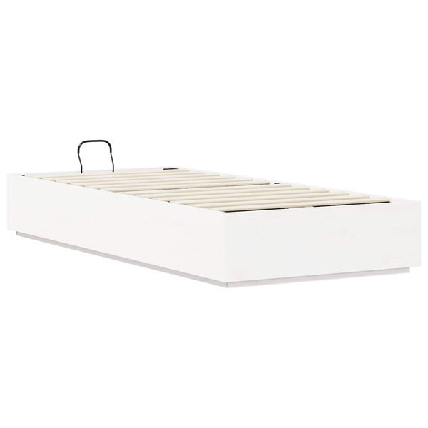 Ottoman Bettgestell Weiß 80x200 cm Kiefer Massivholz