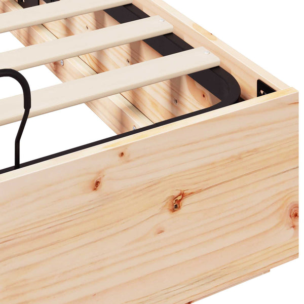 vidaXL Lit Ottomane Naturel 140 x 200 cm Bois de pin massif