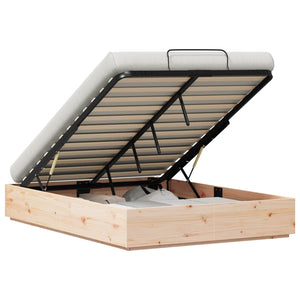 vidaXL Lit Ottomane Naturel 140 x 200 cm Bois de pin massif