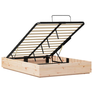 vidaXL Lit Ottomane Naturel 140 x 200 cm Bois de pin massif