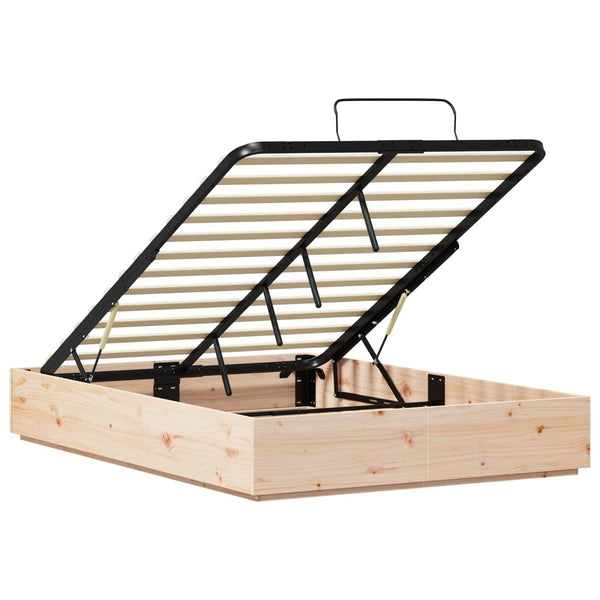 vidaXL Lit Ottomane Naturel 140 x 200 cm Bois de pin massif