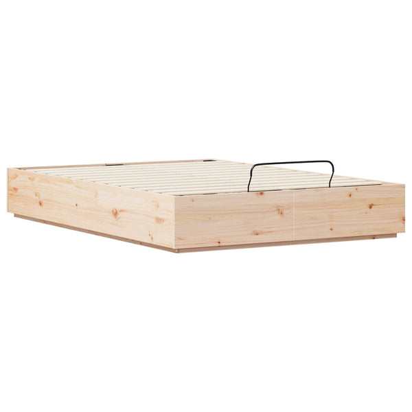 vidaXL Lit Ottomane Naturel 140 x 200 cm Bois de pin massif