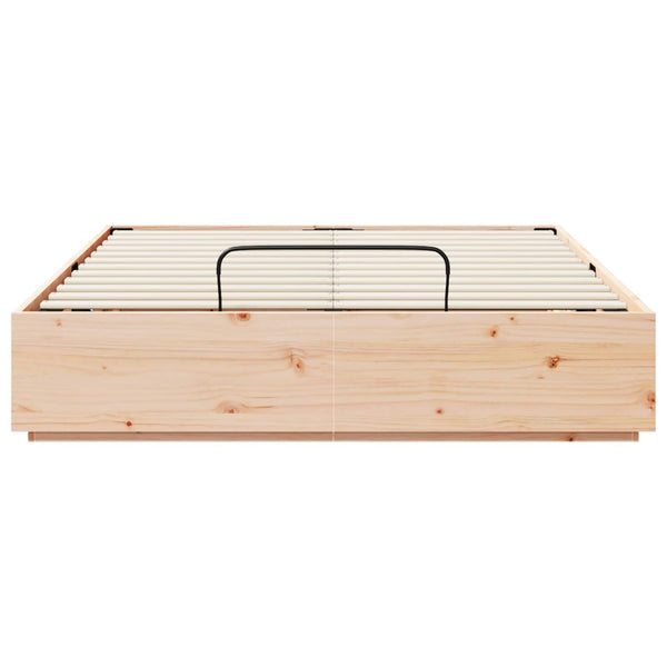 vidaXL Lit Ottomane Naturel 140 x 200 cm Bois de pin massif