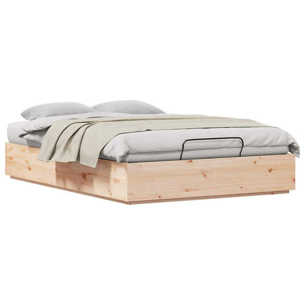 vidaXL Lit Ottomane Naturel 140 x 200 cm Bois de pin massif