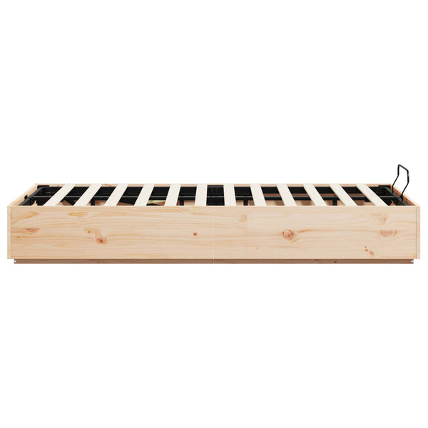 vidaXL Lit Ottomane Naturel 140 x 200 cm Bois de pin massif