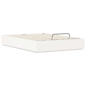 Ottoman Bettgestell 140x200 Weiß Kiefer Massivholz