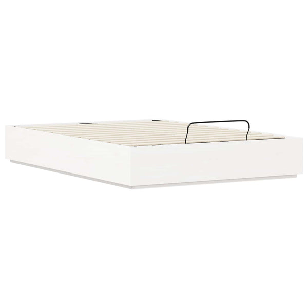 Ottoman Bettgestell 140x200 Weiß Kiefer Massivholz