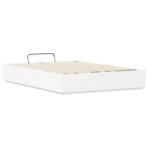 Ottoman Bettgestell 140x200 Weiß Kiefer Massivholz