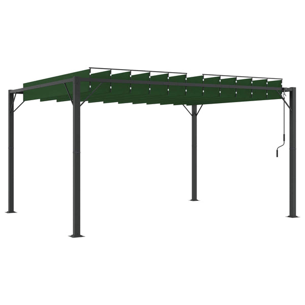 Grüner Pavillon mit Lamellendach 3x4m