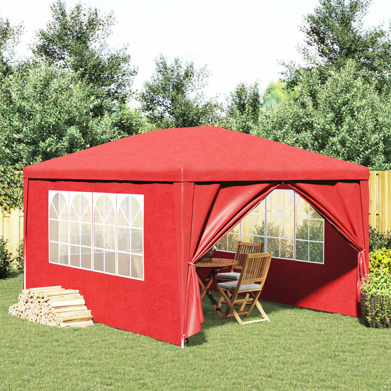 Party Zelt Rot, 400x300 cm